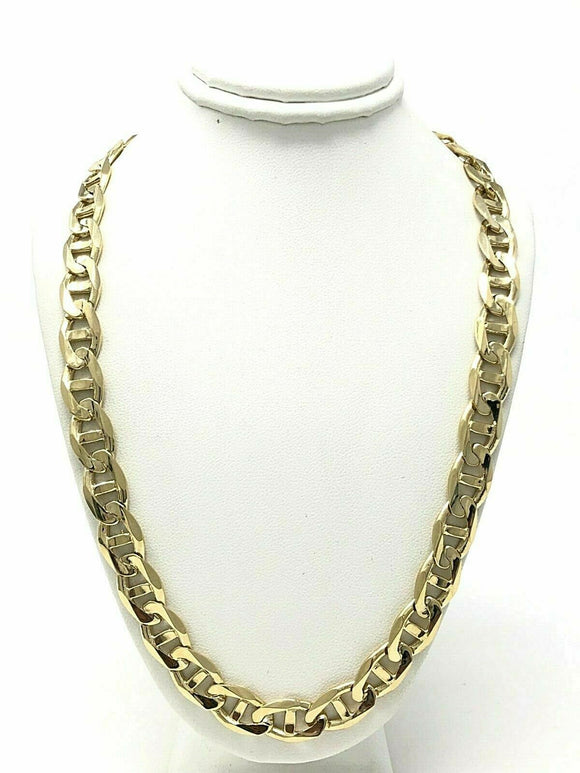 14k Yellow Gold Concave Mariner Gucci Chain Necklace 20