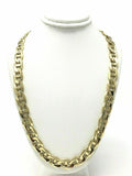 10k Yellow Gold Concave Mariner Chain Necklace 26" 10mm 78 grams - 26"