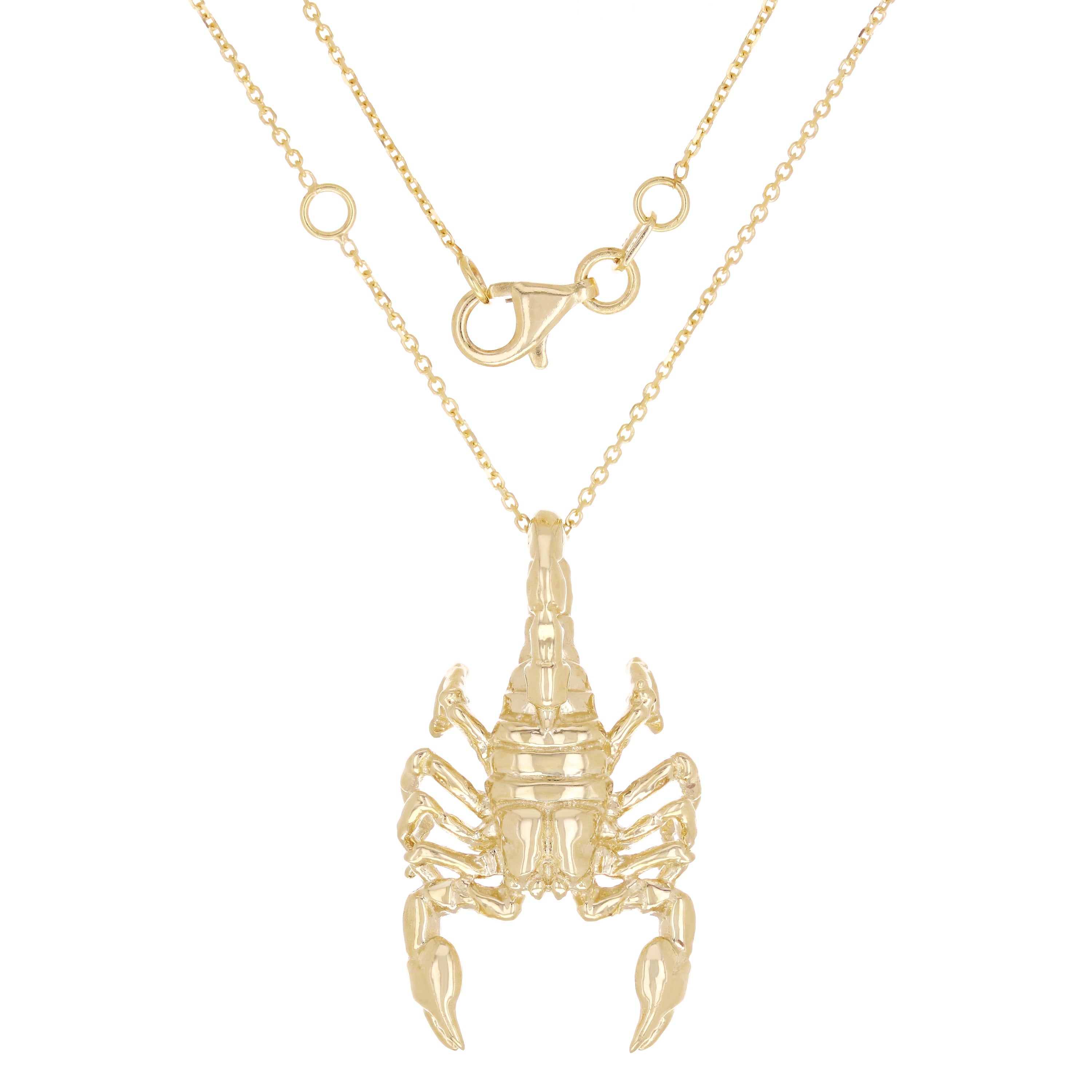 14k Yellow Gold Detailed Scorpion Necklace 18" 6.6 grams