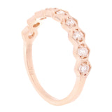 14k Rose Gold 0.35ctw Diamond Polygon Stackable Wedding Ring Band Size 6.5 - Rose