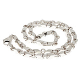 14k White Gold Handmade Fashion Link Necklace 30" 7mm - White,30"