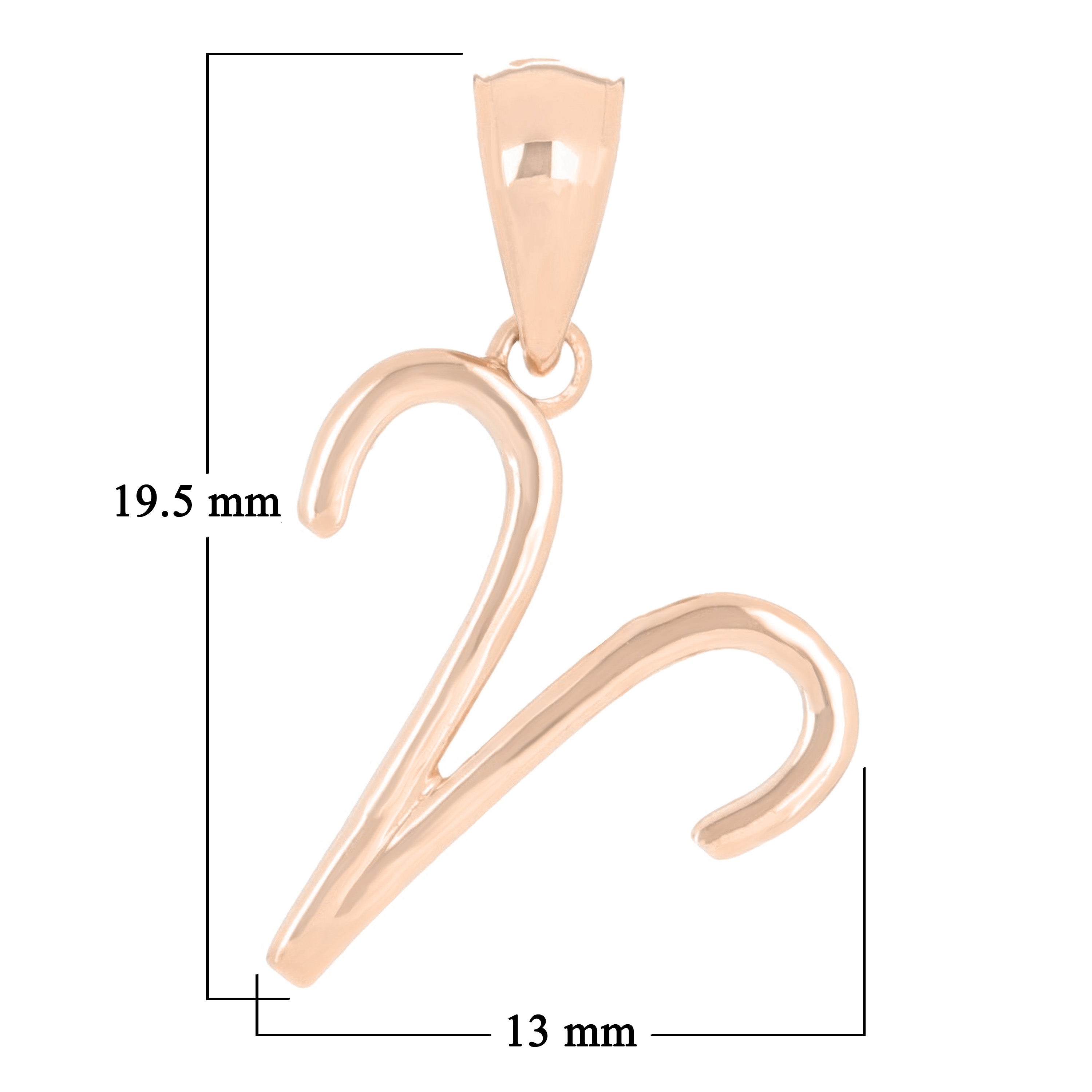 14k Rose Gold Aries Zodiac Sign Charm Pendant - Aries,Rose