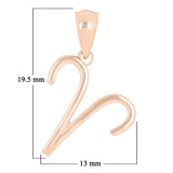 14k Rose Gold Aries Zodiac Sign Charm Pendant - Aries,Rose
