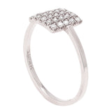 14k White Gold Square Frame Diamond Ring Size 5.5 - White,Ring Size 5.5