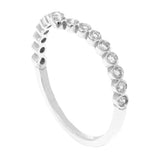 14k White Gold 0.21ctw Diamond Bezel Chevron Stacking Ring Size 6 - White