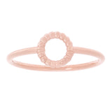 14k Rose Gold Bright Polished Twisted Open Circle Slim Stackable Ring Size 7 - Rose