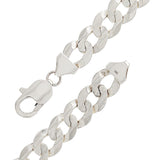 10k White Gold Solid Cuban Bracelet Curb Link Chain 8" 9mm 15.1 grams - White,8"