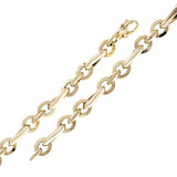 Italian 14k Yellow Gold Hollow Oval & Round Link Bracelet 8" 7.8mm 5 grams