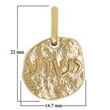 10k Yellow Gold Jesus Yeshua Hebrew 3D Font Charm Pendant 22x14.7mm 4 grams - Small