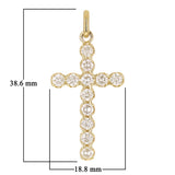 14k Yellow Gold 1.51ctw Diamond Cross Pendant 1.5" 3.1 grams