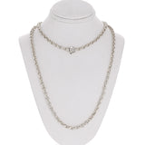 Men's 14k White Gold Handmade Fashion Link Necklace 30" 4mm 42.3 grams - White,30"