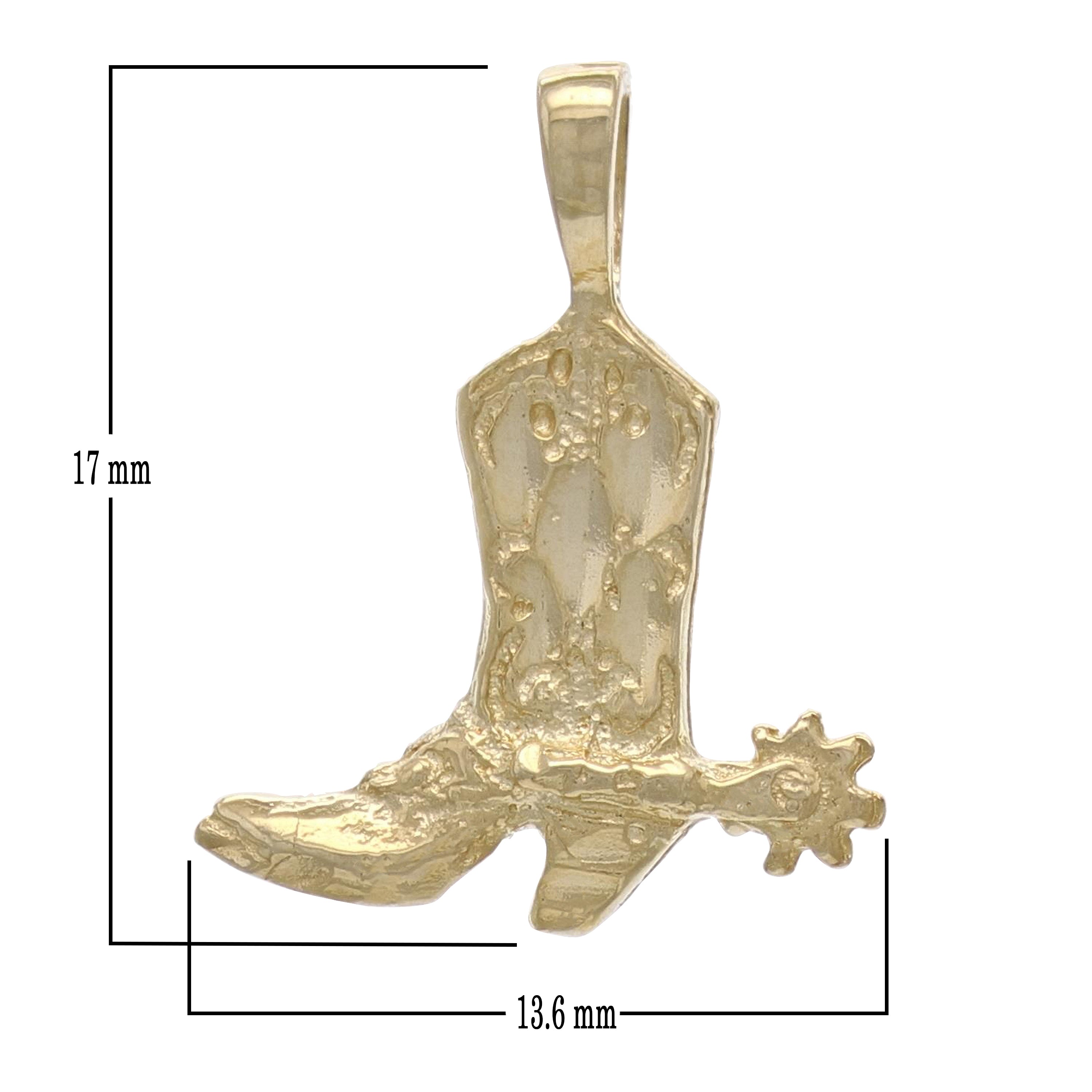 14k Yellow Gold Western Cowgirl Boots Cowboy Boots Charm Pendant 1.3 grams - Yellow