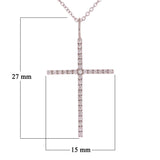 14k White Gold Diamond Cross Pendant Necklace 18" - White