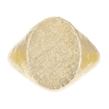 Men's 14k Yellow Gold Signet Ring Band Satin Finish Size 8 13 mm 15.1 grams