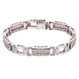 Men's 14k White Gold 1.49ctw Diamond Watch Link Bracelet 8" 9.8mm 38 grams - White  8"  9.8mm  1.49ctw  38grams