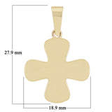 14k Yellow Gold Clover Cross Charm Pendant 18.9 mm 4 grams