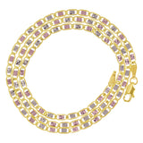 Italian 14k Tri-Color Gold Diamond Cut Valentino Chain Necklace 16" 2.6mm 3.8 grams - 16" 3.8 grams