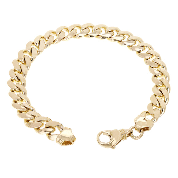 10k Yellow White or Rose Gold Solid Heavy Miami Cuban Chain Bracelet 10mm Various Lengths