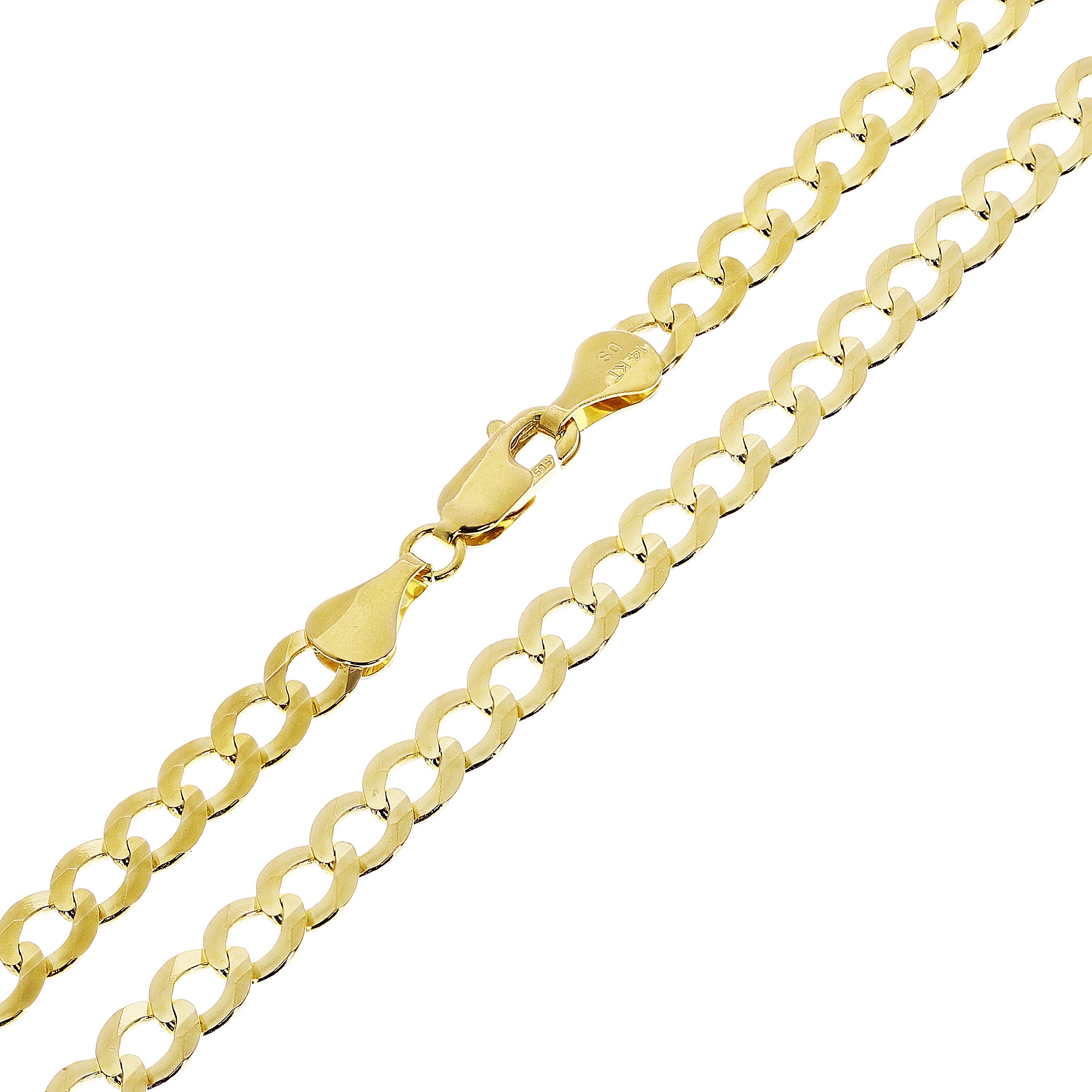 Italian 14k Yellow Gold Curb Link Chain Necklace 20" 5.5mm 16.7 grams - 20"