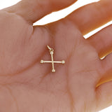 14k Yellow Gold Pommee Cross Charm Pendant 24mm x 17.9mm1.3 grams