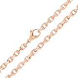 14k Rose Gold Handmade Fashion Link Necklace 24" 4.5mm 44.4 grams