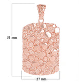 10k Rose Gold Solid Big Rectangle Nugget Pendant 2" 11.8 grams - Rose