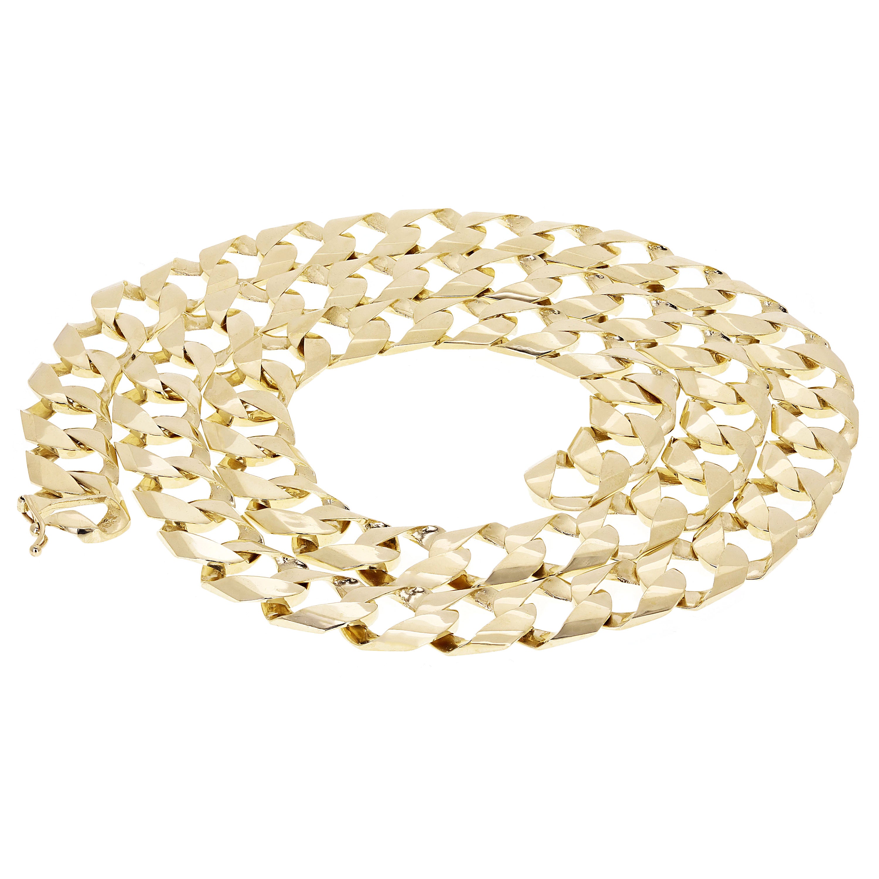 Men's 14k Yellow Gold Solid Cuban Chain Link Necklace 26" 13.8mm 127 grams