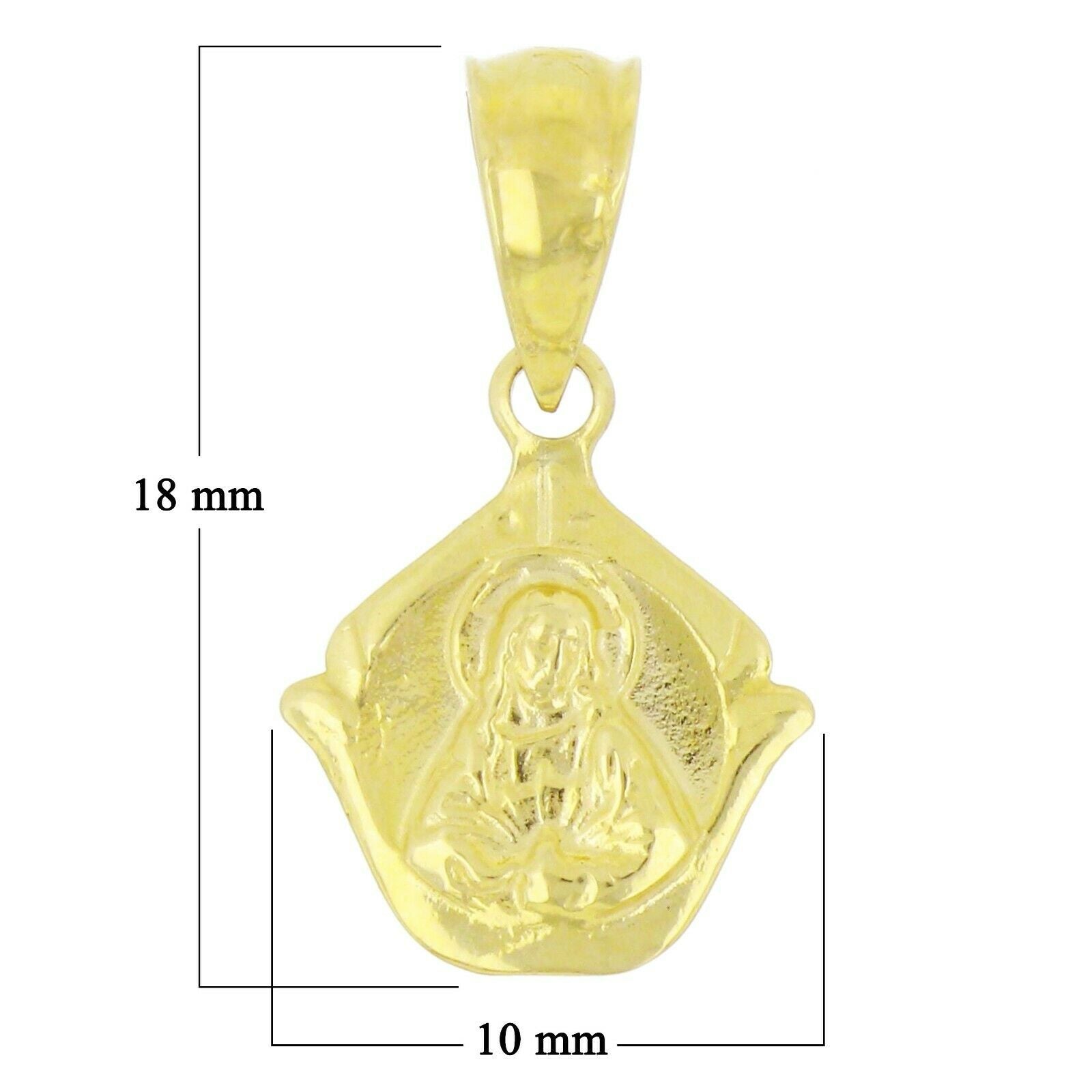 14k Gold Reversible Lady of Guadalupe & Sacred Heart of Jesus Charm Pendant