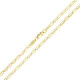 Italian 14k Yellow Gold Hollow Paper Clip Link Chain Necklace 20" 2.5mm 2.4 grams - 20" 2.4 grams