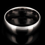 14k White Gold Comfort Fit Plain Wedding Band Ring 6mm Size 13 - White,6mm Ring Size 13