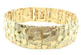 Men's 10k Yellow Gold Solid Nugget Bracelet 8"- 8.5" 18.5mm 50 grams