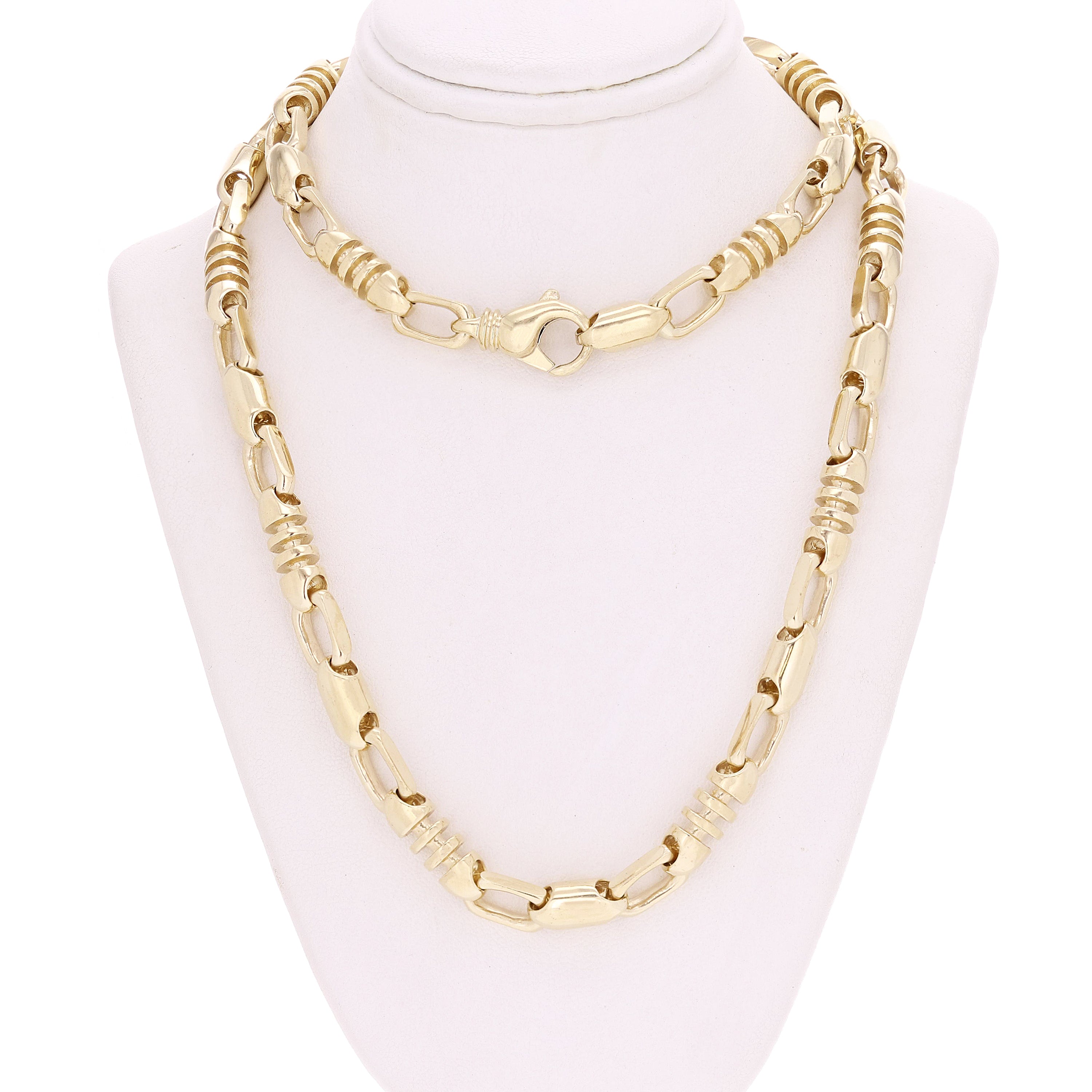 10k Yellow Gold Solid Handmade Link Chain Necklace 20" 7mm 77.6 grams - 20" 77.6 grams