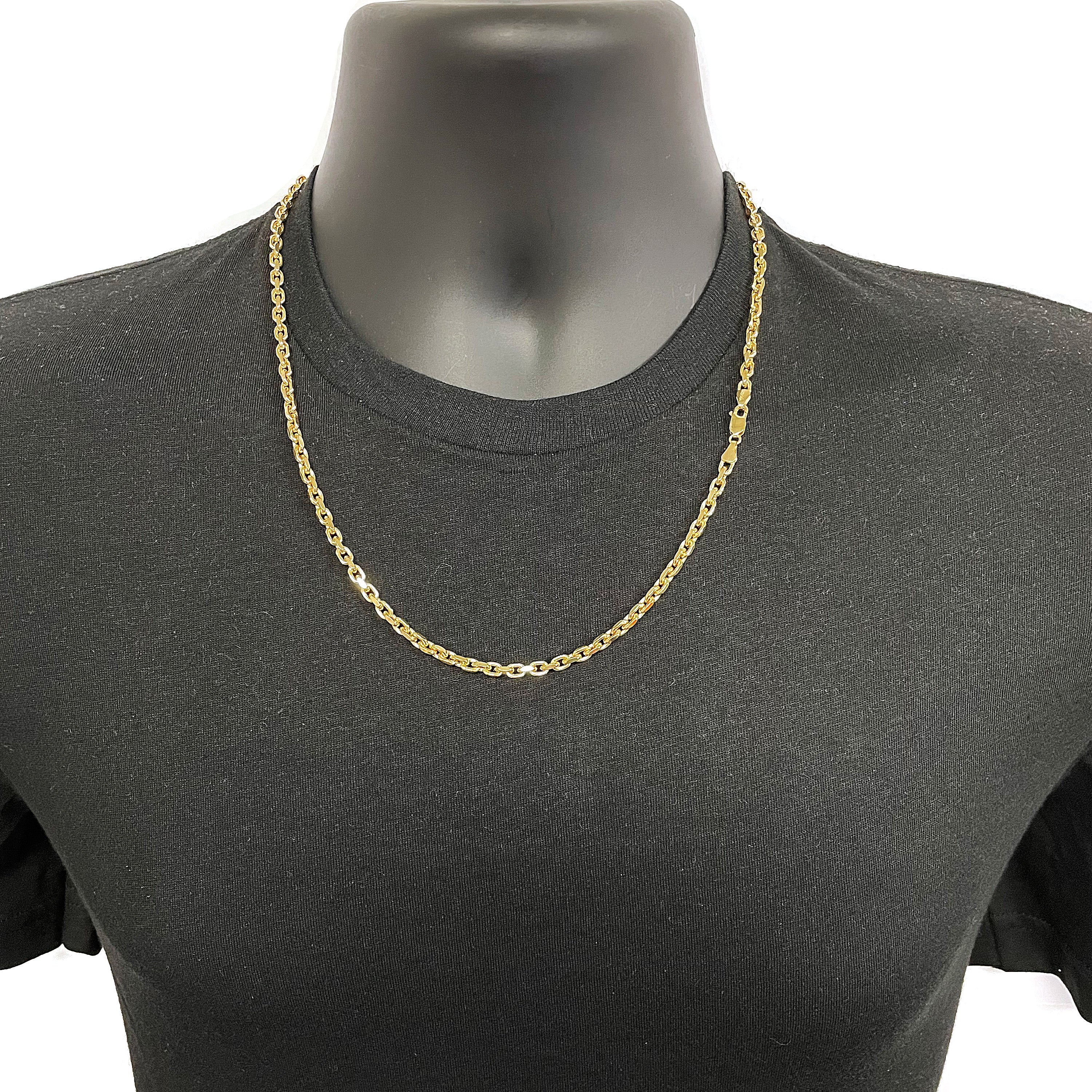 Men's Italian 14k Yellow Gold Solid Heavy Link Chain Necklace 22" 4mm 38.7 grams - 4mm 22"