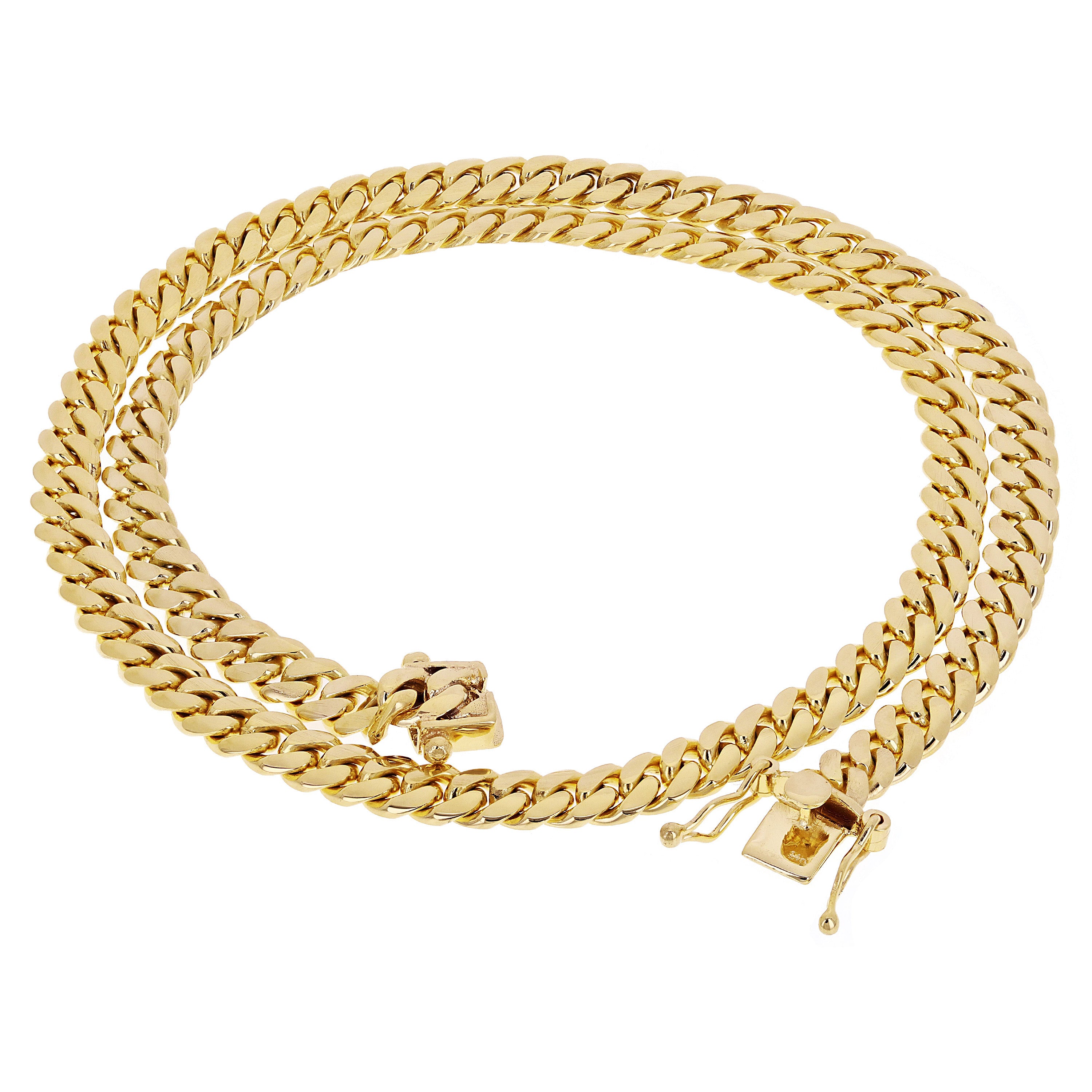 14k Yellow Gold Solid Miami Cuban Chain Necklace 24" 6.7mm 81.6 grams