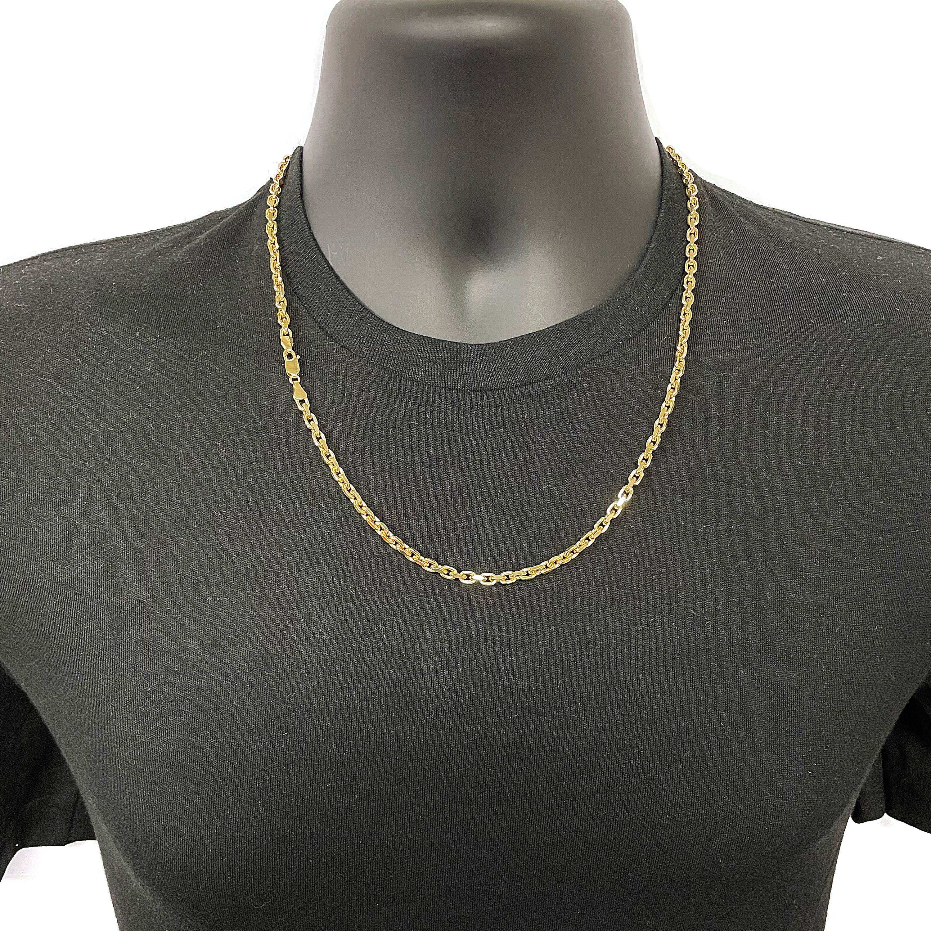 Men's Italian 14k Yellow Gold Solid Heavy Link Chain Necklace 22" 4.3mm 42 grams - 4.3mm 22"