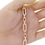 Italian 14k Yellow Gold Plain & Satin Finish Paper Clip Bracelet 8" 7.3mm 5.7g