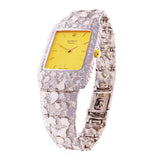 14k White Gold Nugget Link Wrist Band Geneve Diamond Watch 8-8.5" 58.1 grams