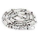 14k White Gold Handmade Fashion Link Necklace 28" 7.55mm - White,28"