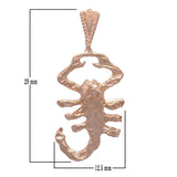 14k Rose Gold Diamond Cut Zodiac Sign Scorpion Charm Pendant 1.1" 2.4 grams - Rose