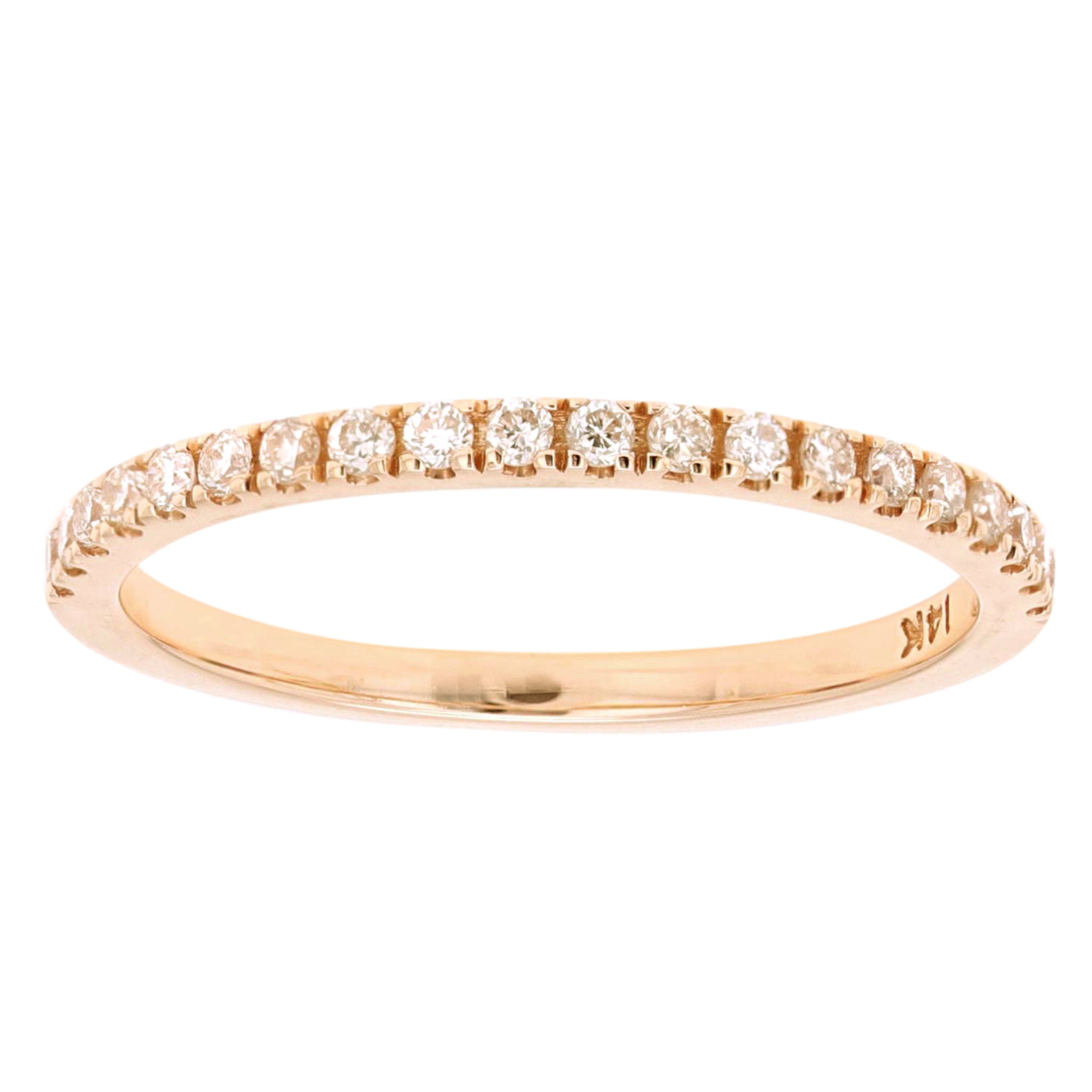 14k Yellow Gold 0.24ctw Diamond Eternity Promise Stackable Ring Size 6 - Yellow