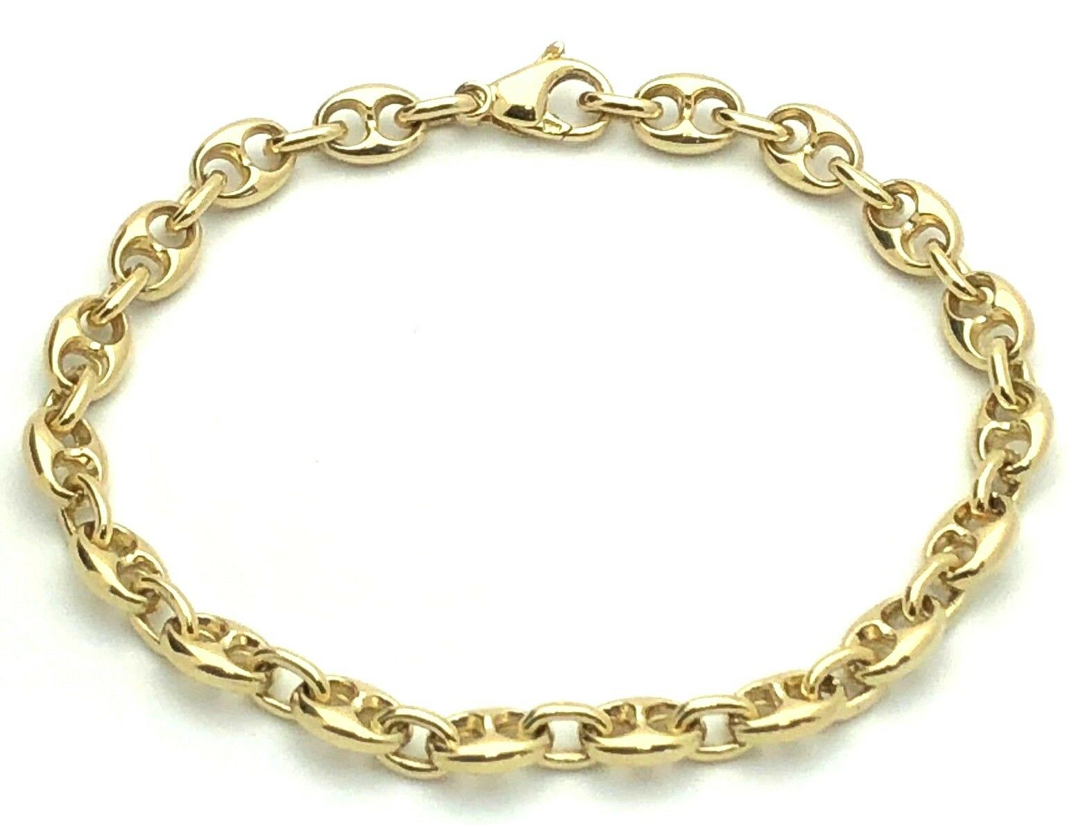 14k Yellow Gold Solid Puffy Mariner Gucci Link Bracelet 8.5" 7.5mm 26.5 grams - Yellow,85"