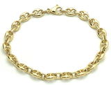 14k Yellow Gold Solid Puffy Mariner Gucci Link Bracelet 8.5" 7.5mm 26.5 grams - Yellow,85"