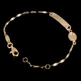 Italian 14k Yellow Gold Miraculous Medal Engravable Kids ID Bracelet 5.5" 1.7g