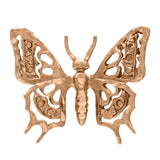 14k Rose Gold Diamond Cut Butterfly Charm Pendant 2 grams - Rose