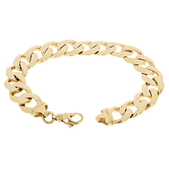 10k Yellow Gold Solid Heavy Cuban Link Chain Bracelet 7.5