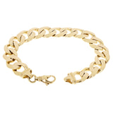 10k Yellow Gold Solid Heavy Cuban Link Chain Bracelet 7.5" 12.5mm 60 grams - 7.5"