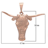 14k Yellow, White or Rose Gold Longhorn Bull Charm or Pendant