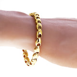 14k Yellow Gold Solid Handmade Fashion Link Bracelet 7" 5.3mm 12 grams - Yellow,7" 12 grams