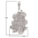 14k White Gold Solid Free Form Nugget Charm Pendant 1.7" 10.7 grams - White