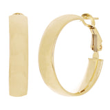 Italian 14k Yellow Gold High Polish Shiny Round Hollow Hoop Earrings 1" 5.7mm 3g